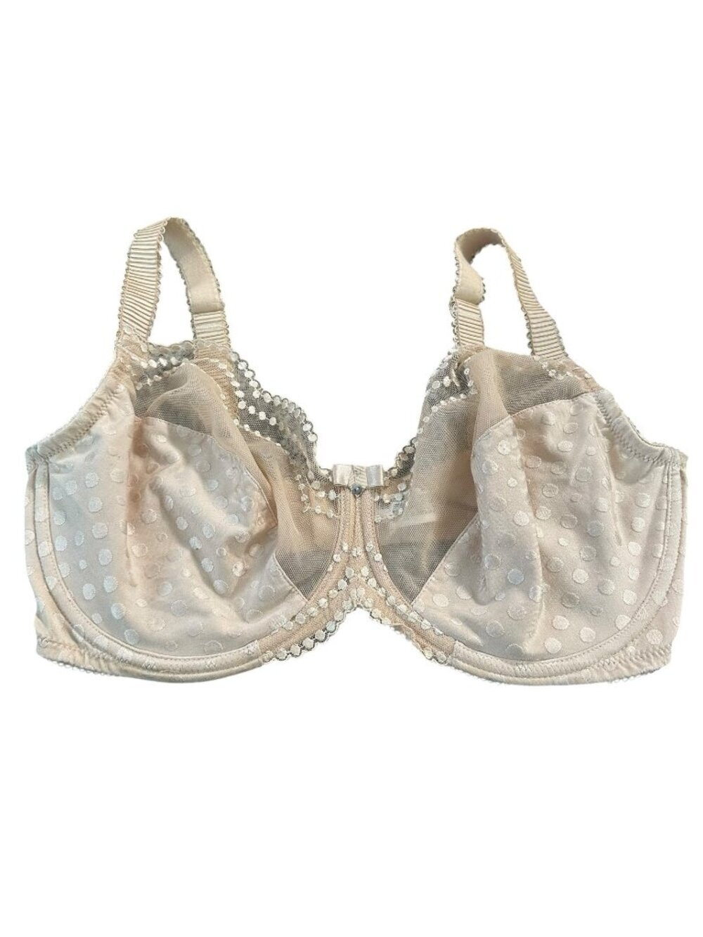 Wacoal Spot On 855185 Lace UW Back Closure Polka Dot Sand Bra 36DDD